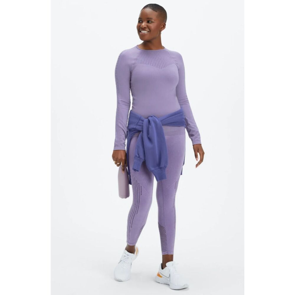 Fabletics Washed Violetta Sync Seamless Long-Sleeve Tight Compression Top Sz M